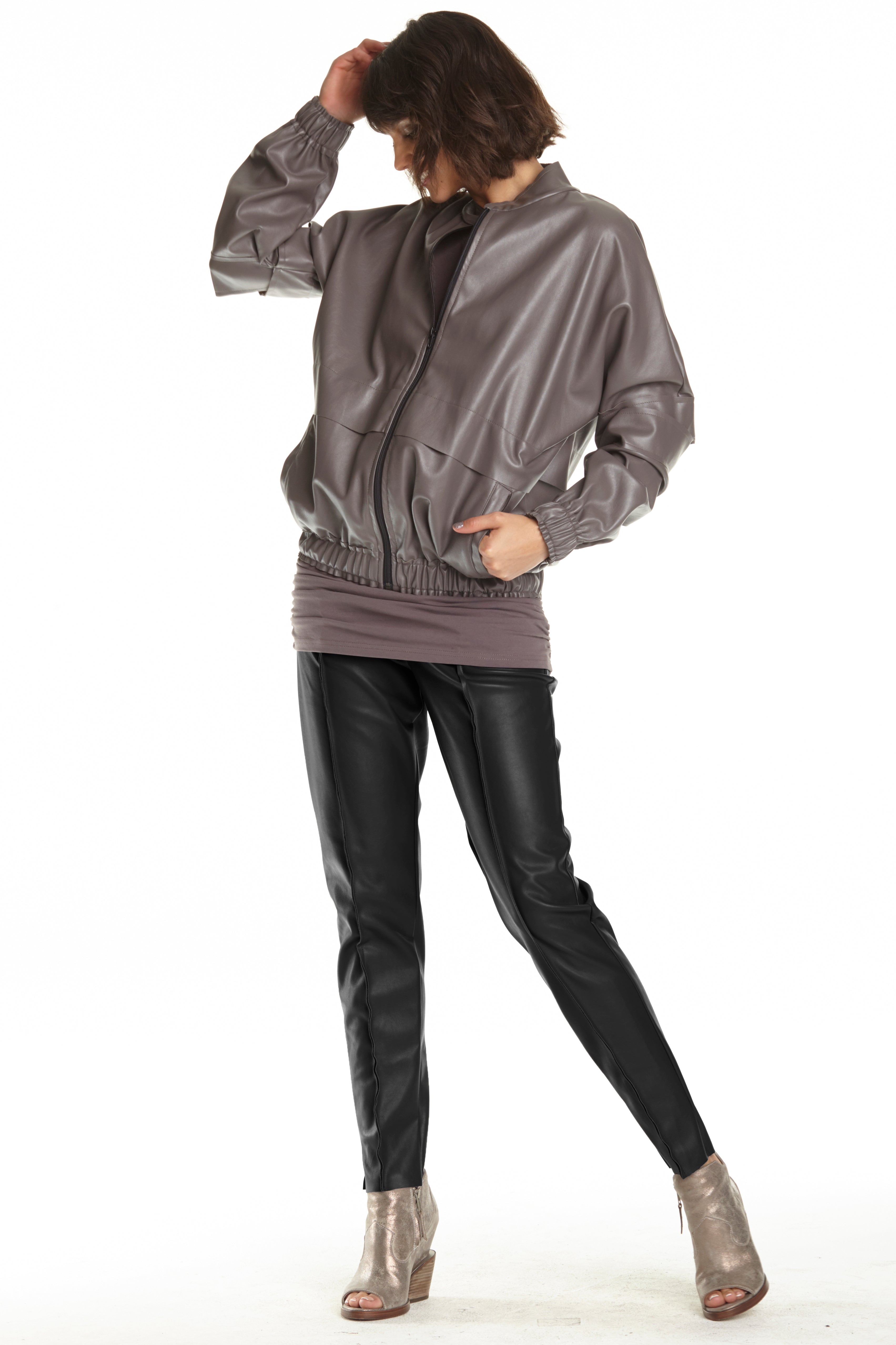 Vegan Leather Slim Pants