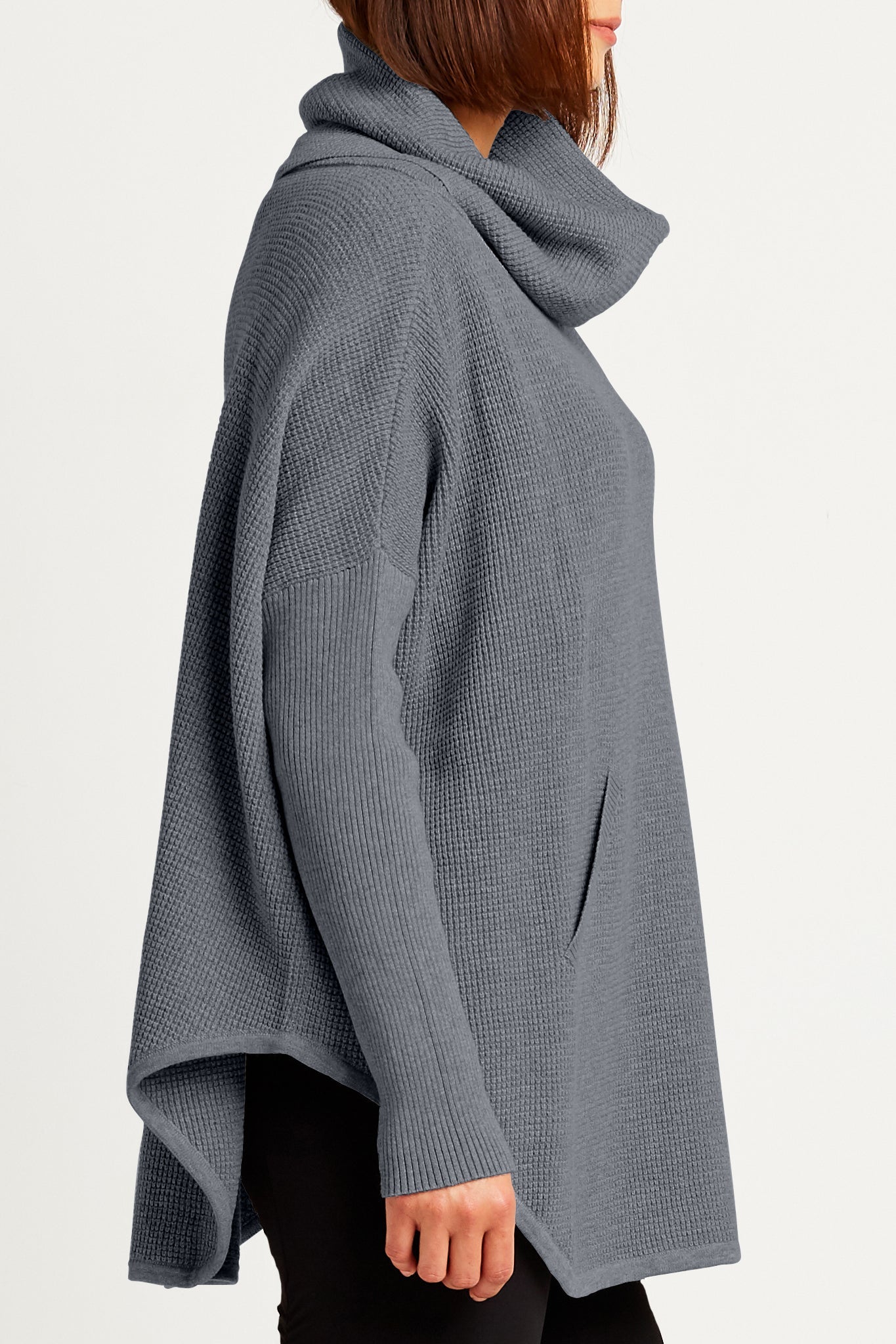 Pima Cotton Waffle Cowl Sweater