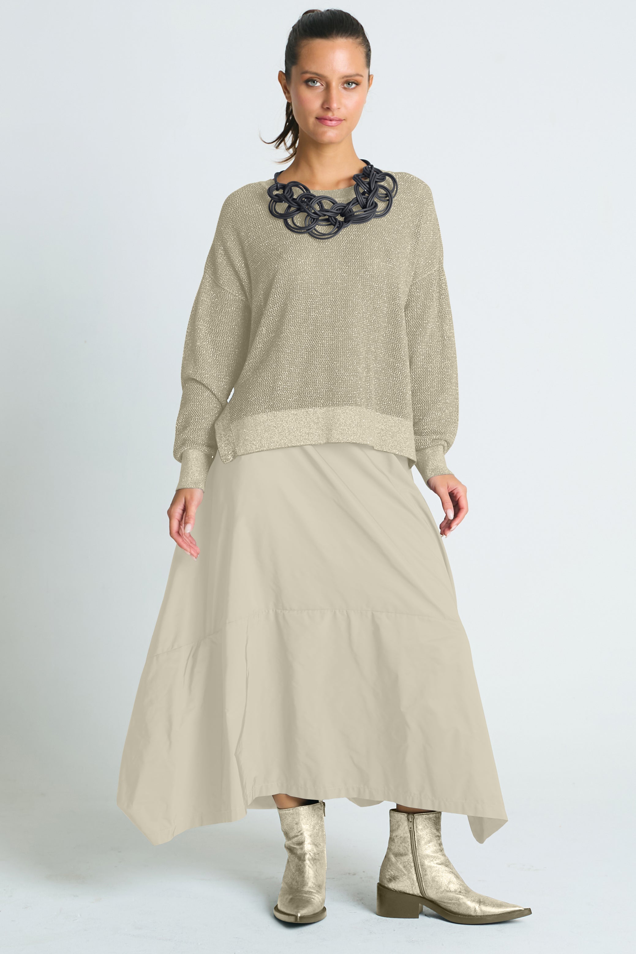 Pima Cotton Metallic Mini Seed Stitch