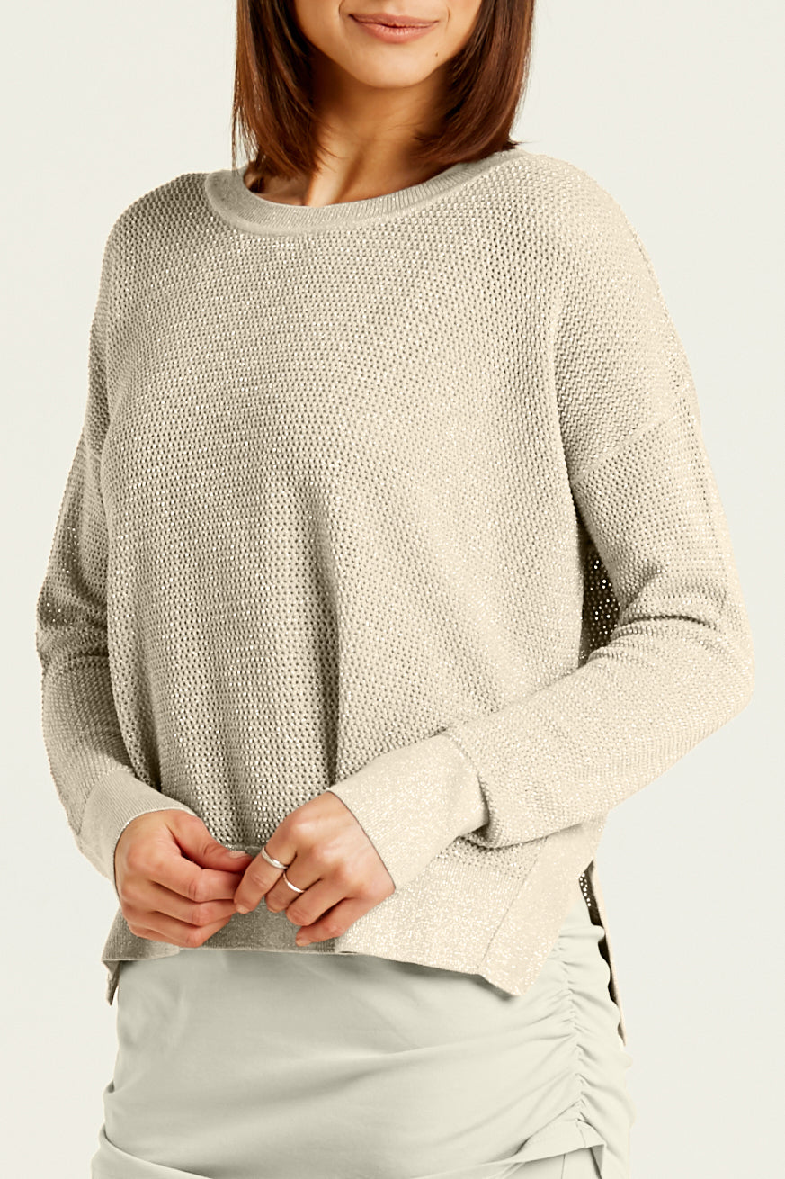 Pima Cotton Metallic Mini Seed Stitch