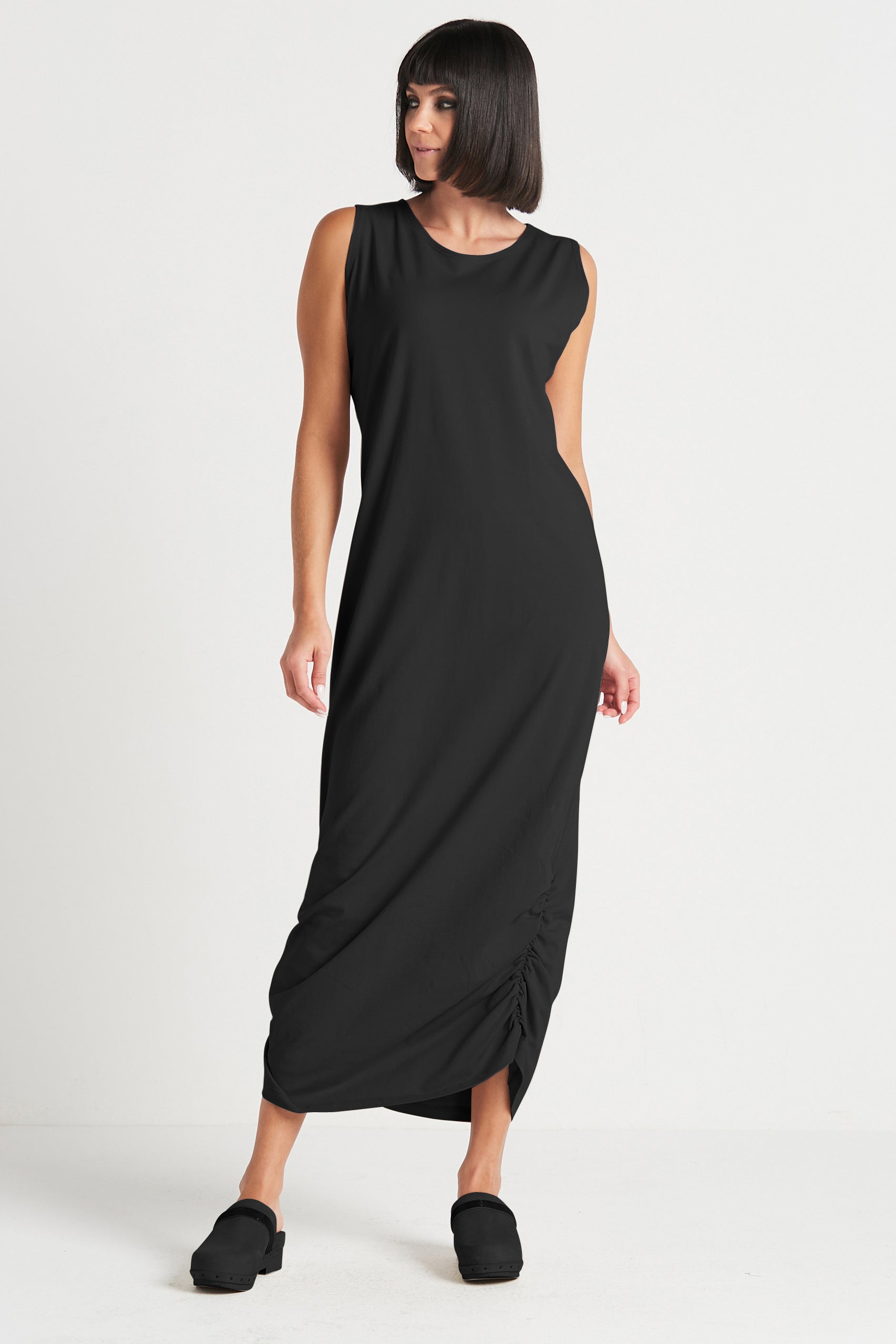 Cotton Lycra Ruched Tank Dress