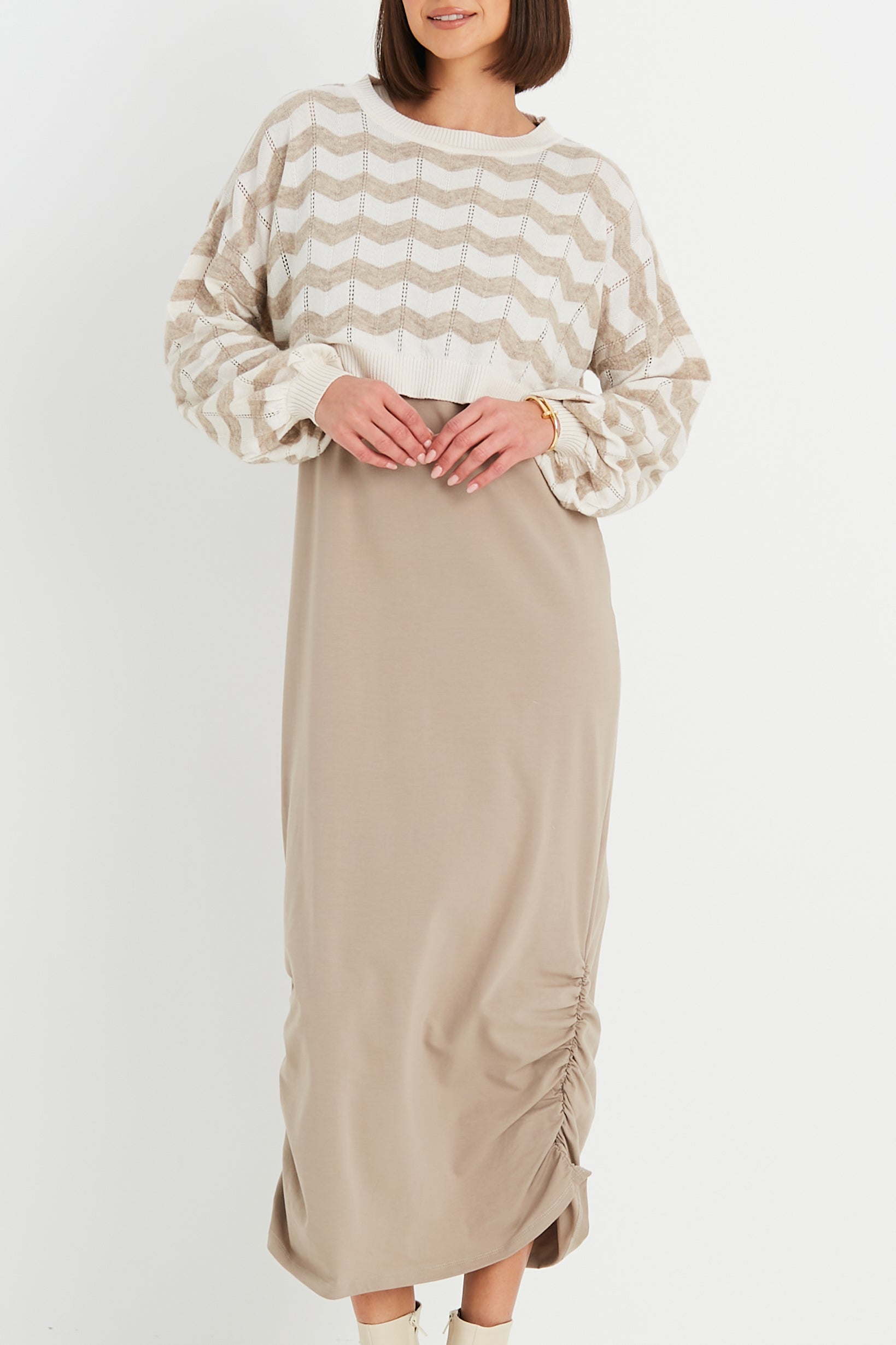 Cotton Lycra Ruched Tank Dress