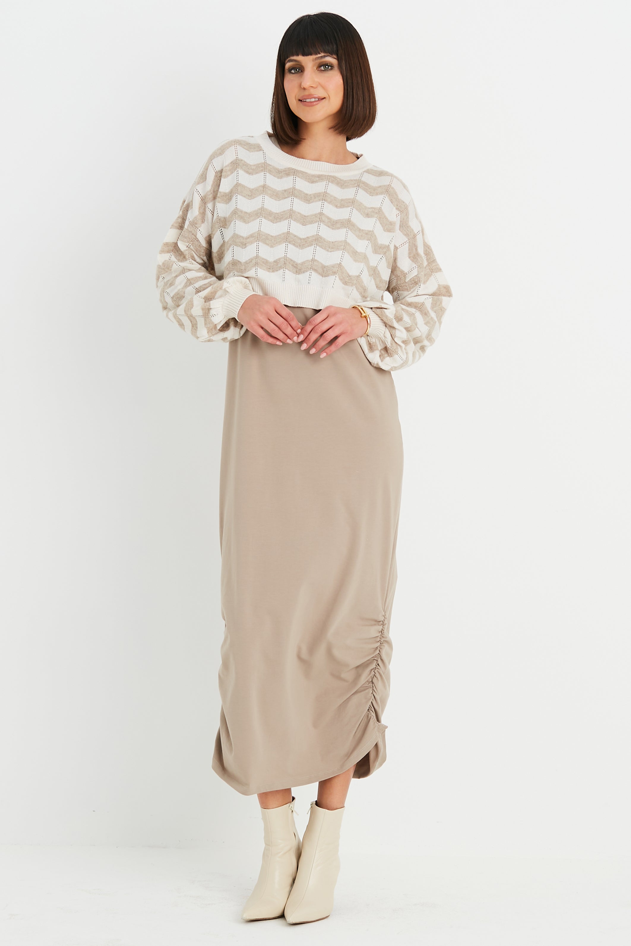 Cotton Lycra Ruched Tank Dress