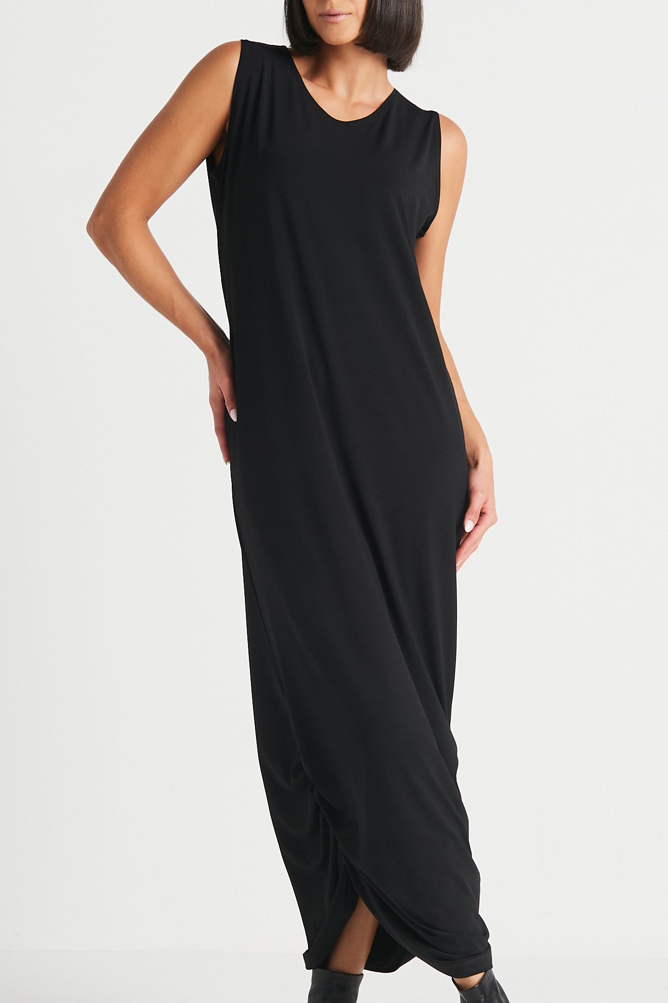 Matte Jersey Ruched Tank Dress