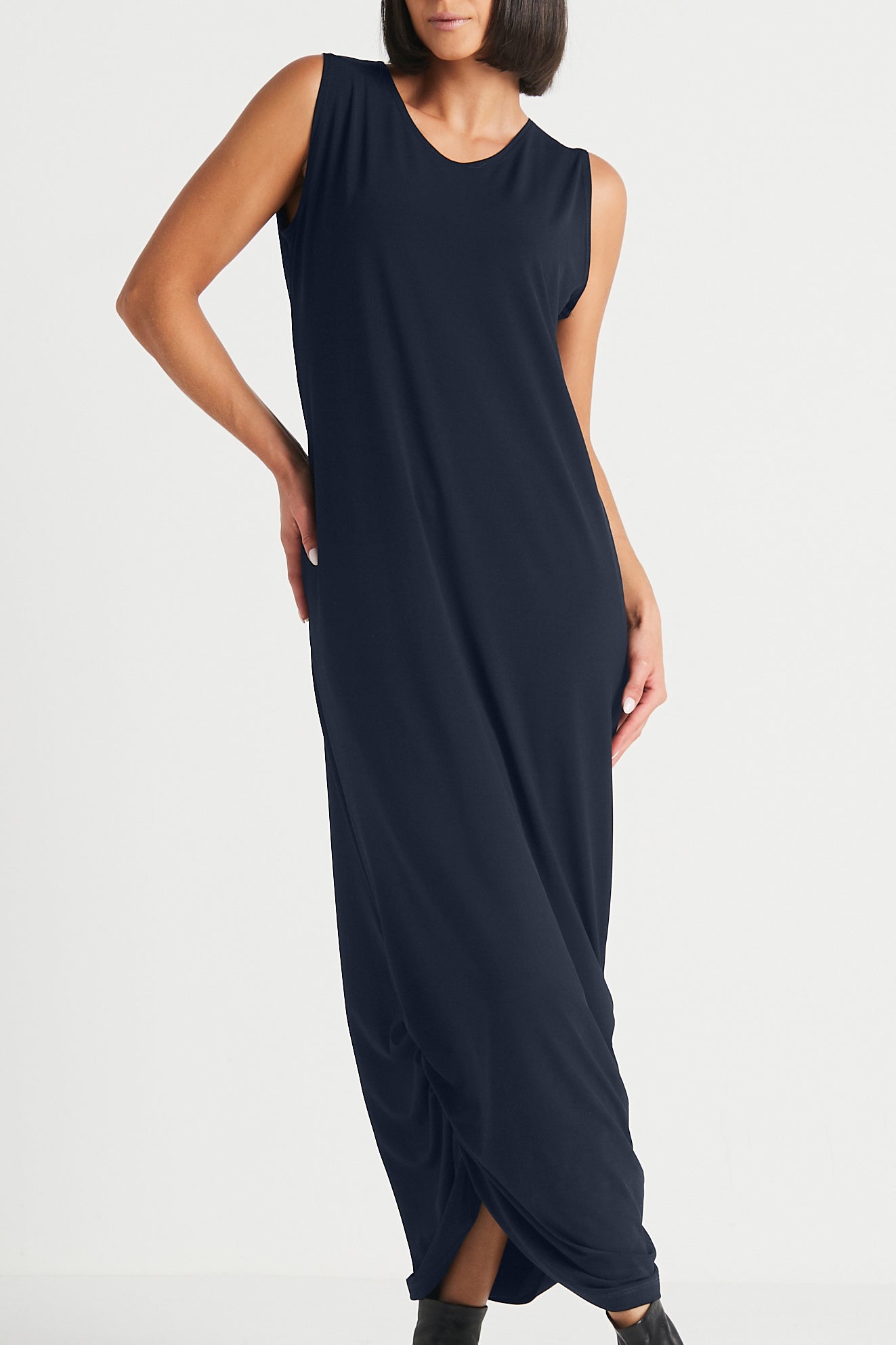 Matte Jersey Ruched Tank Dress