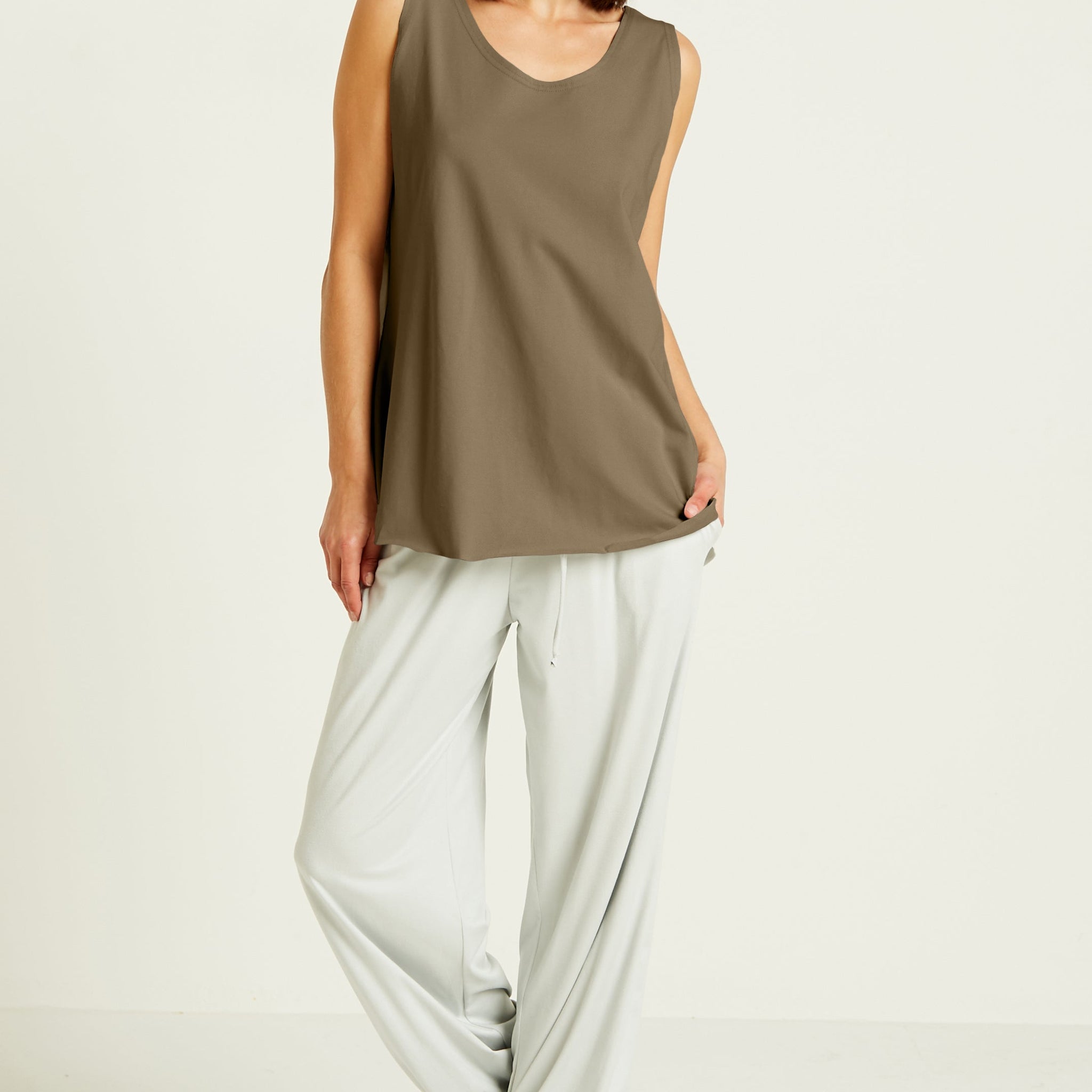 Cotton Lycra Shirttail Tank