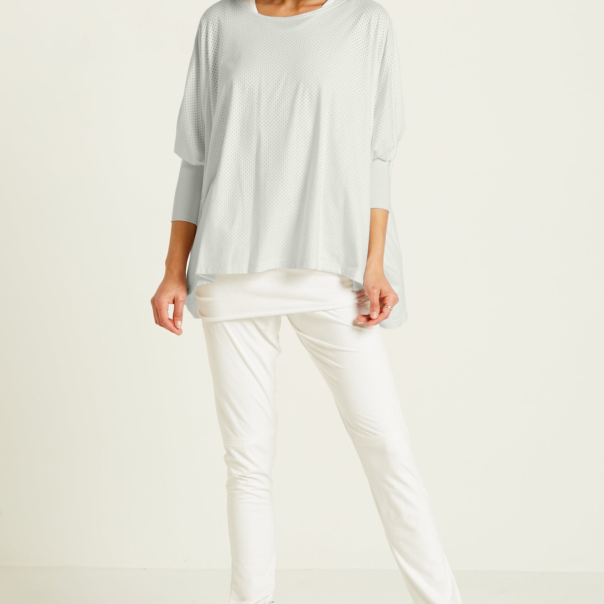 Perforated Suede Slouchy Top