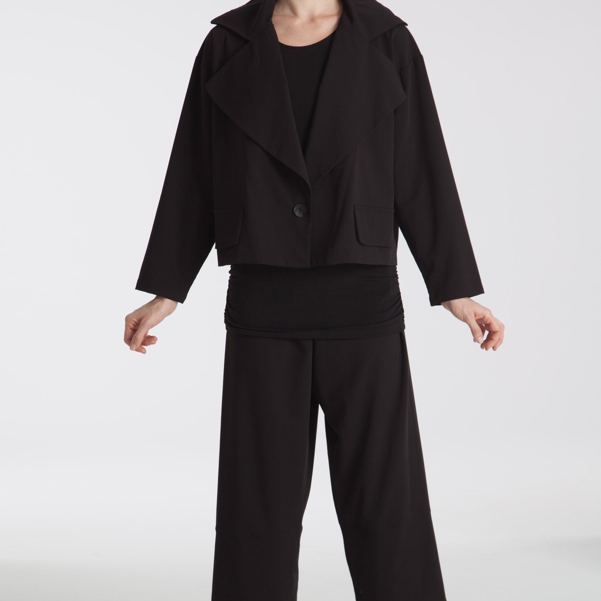 Gabardine Crop Blazer
