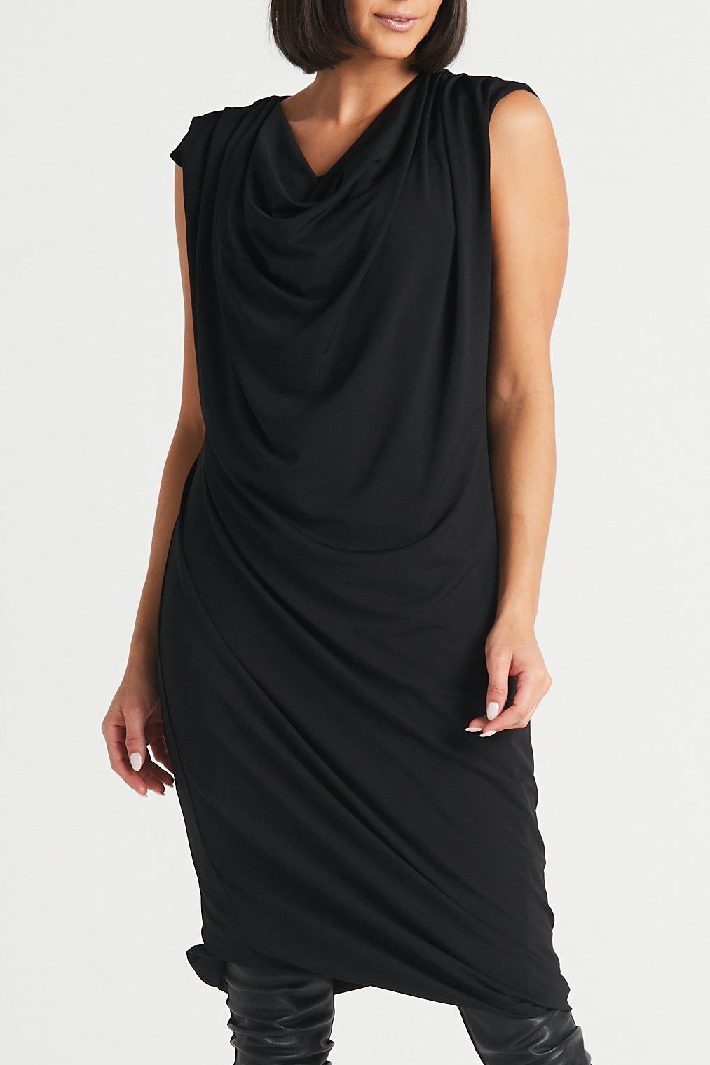 Matte Jersey Drape Dress