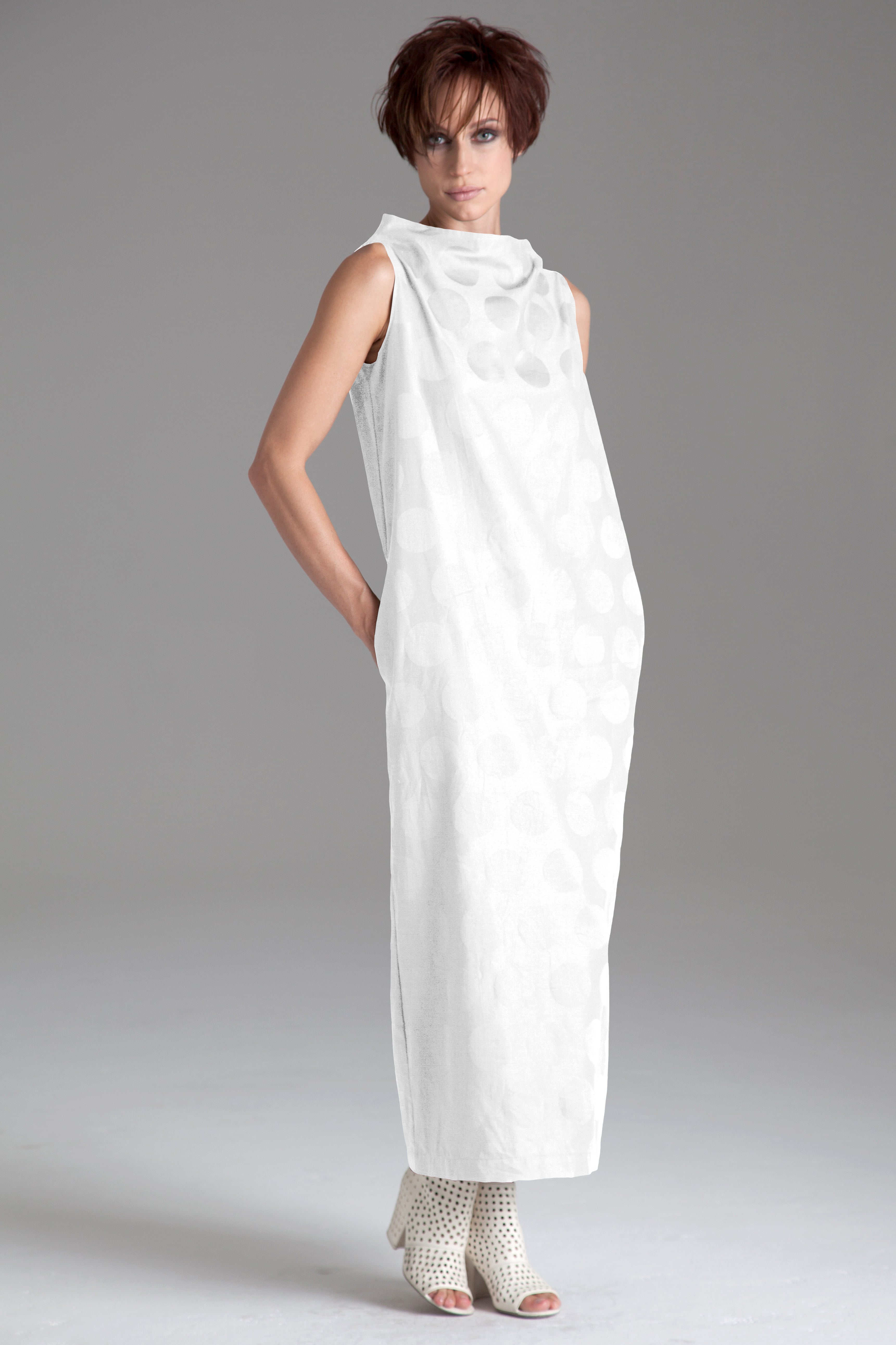 Cotton Jacquard Column Dress