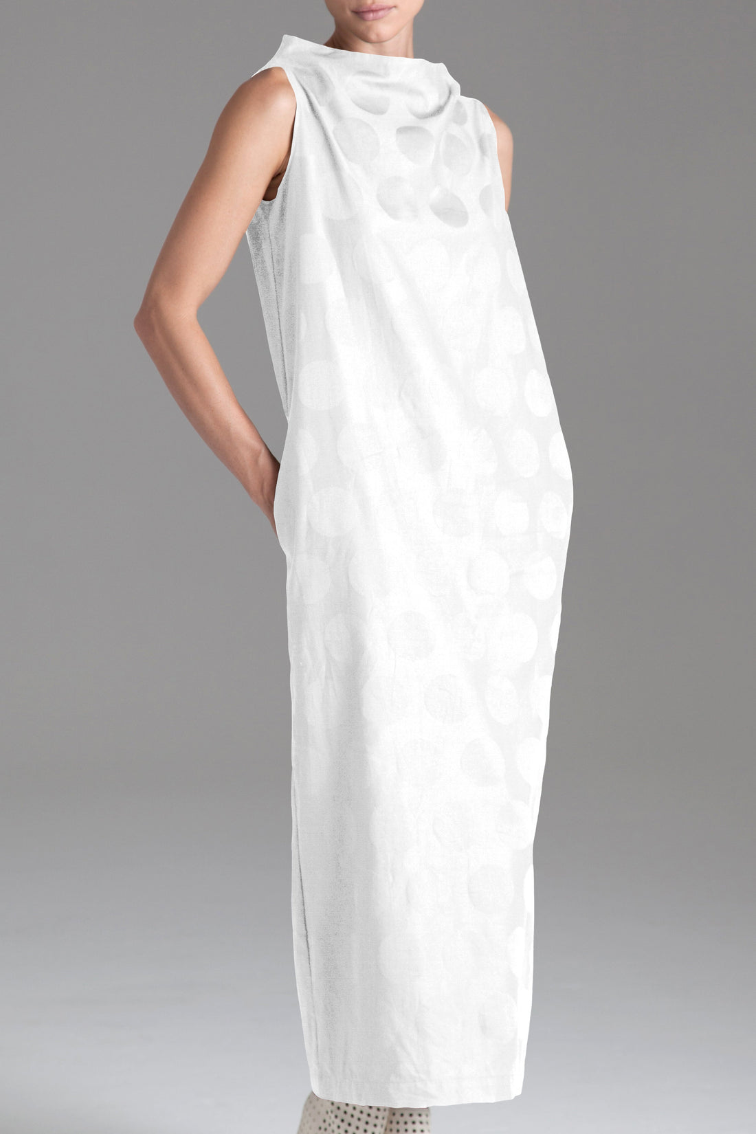 Cotton Jacquard Column Dress