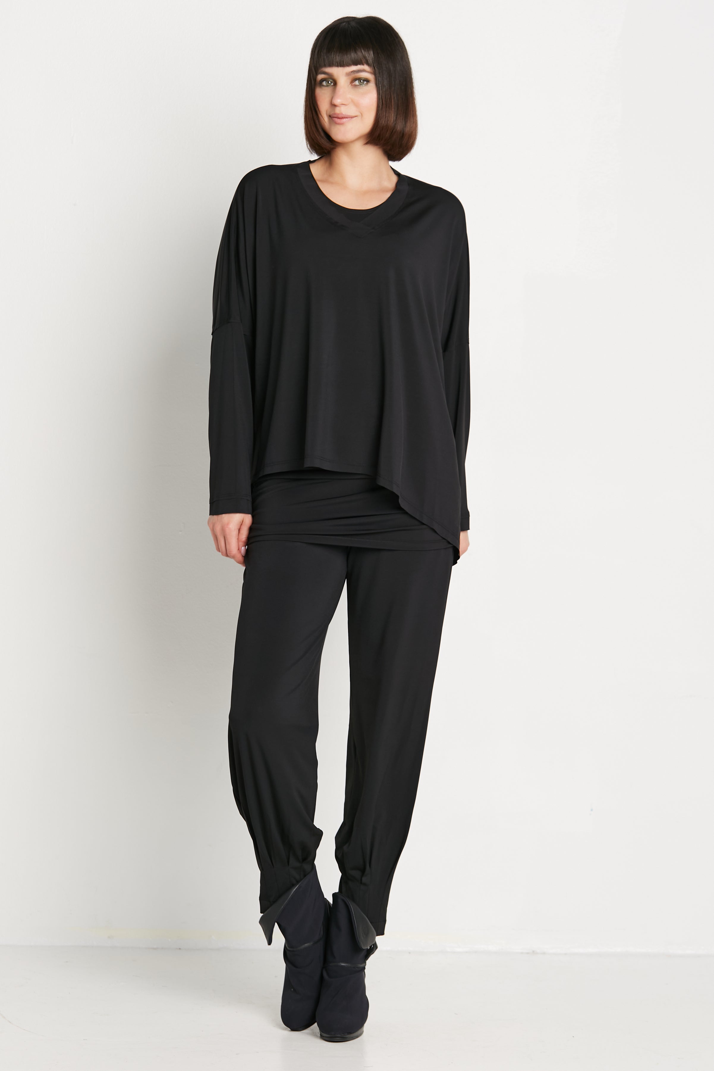 Matte Jersey Double Angle V-Tee