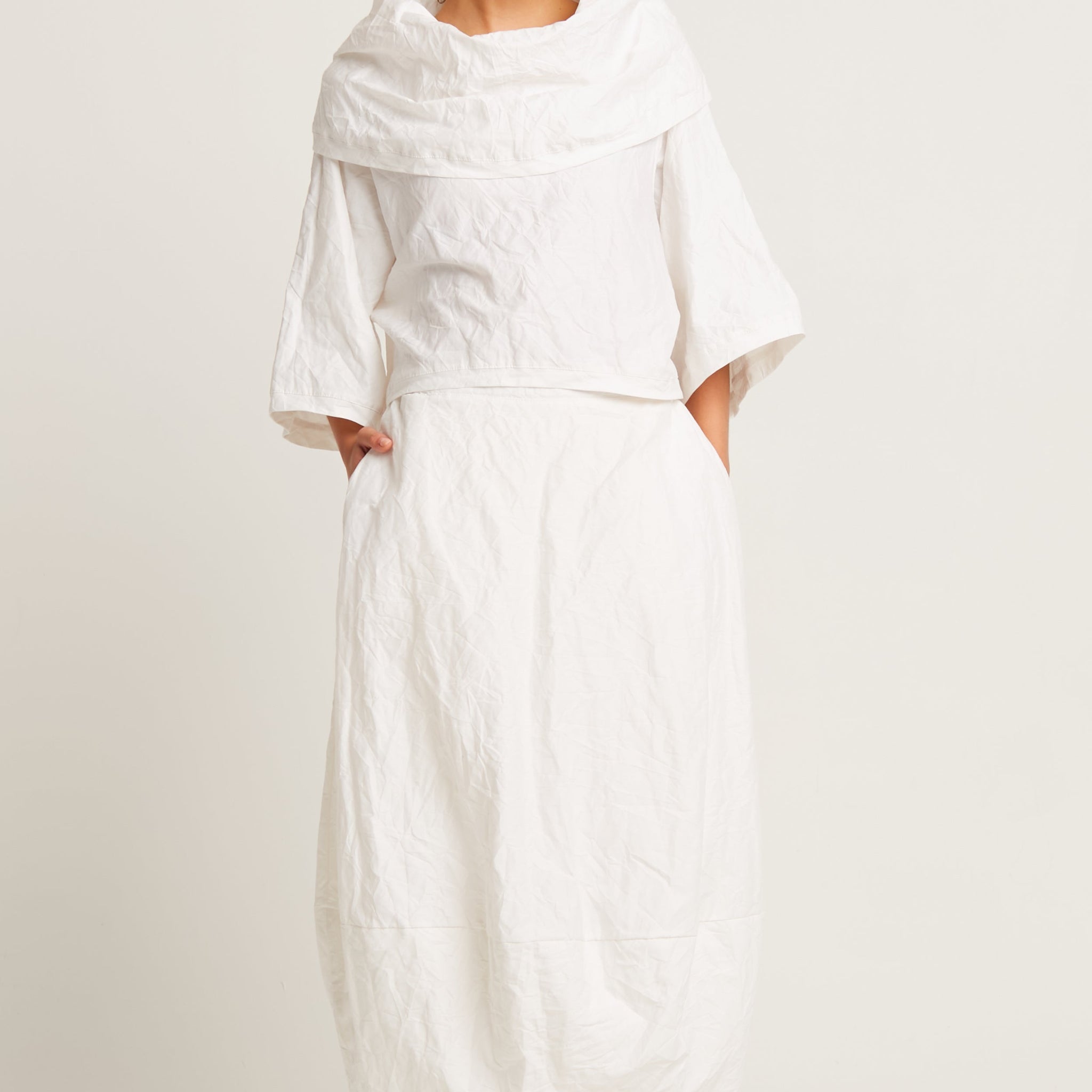 Crushed Nylon Puff Skirt