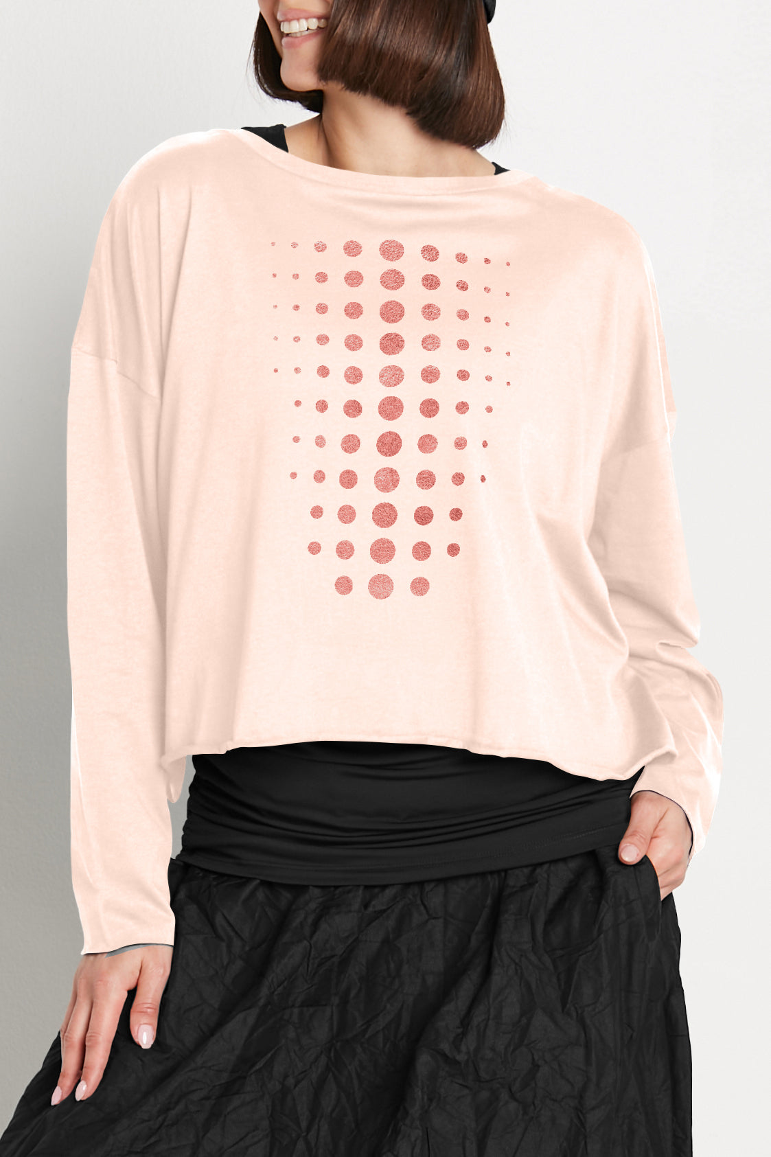 Pima Cotton Metallic Dot Dot Dot Mini Luxury Boxy T