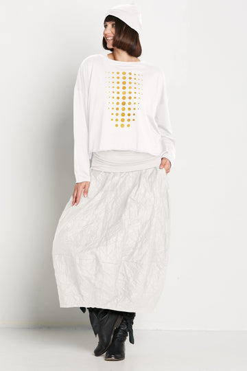 Pima Cotton Metallic Dot Dot Dot Mini Luxury Boxy T