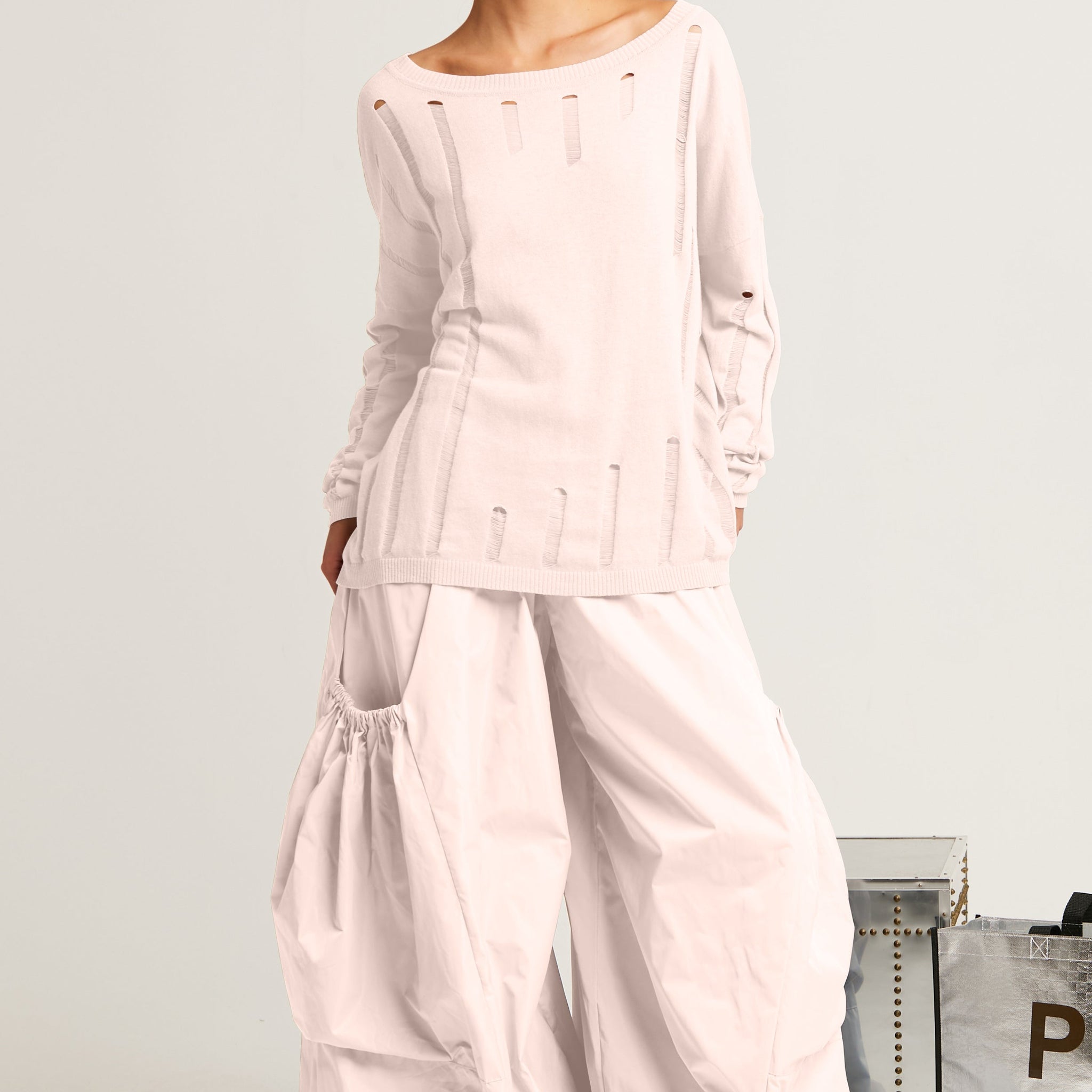 Pima Linen Runs Boatneck Sweater