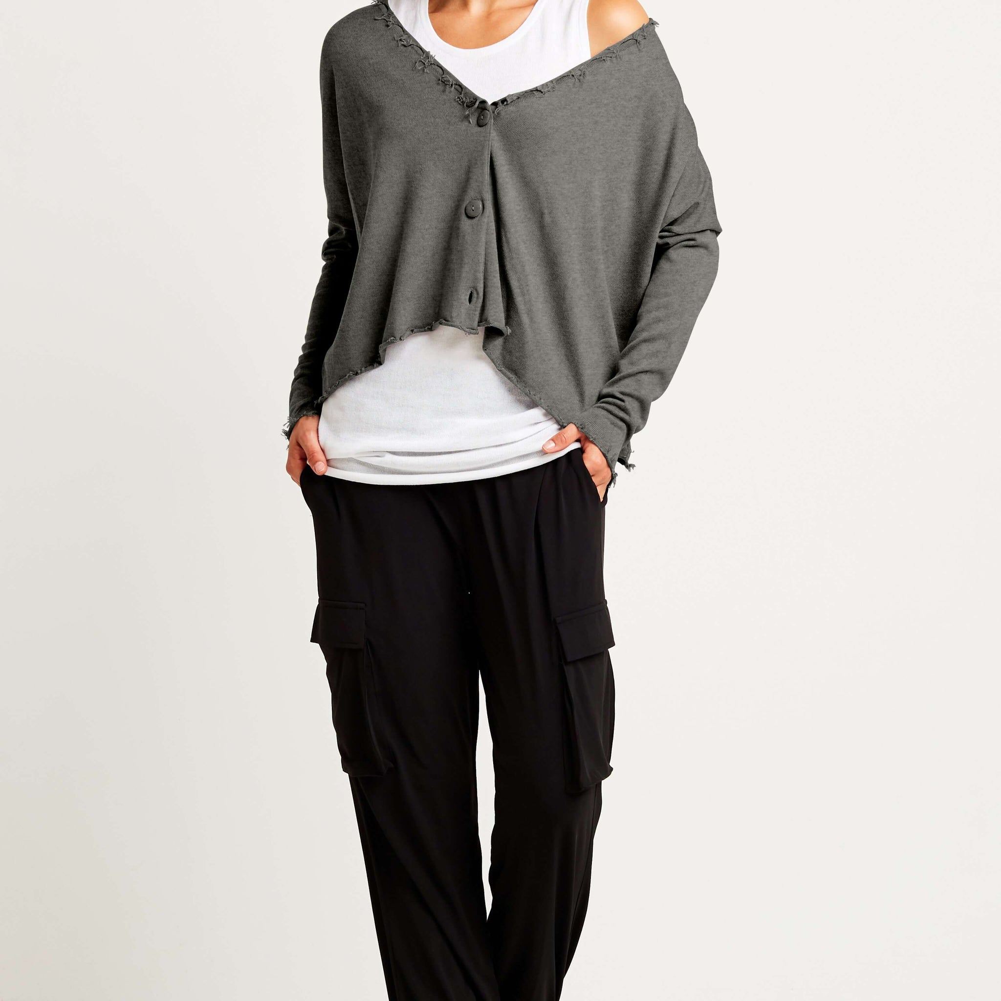 Pima Cotton Tattered Cardigan