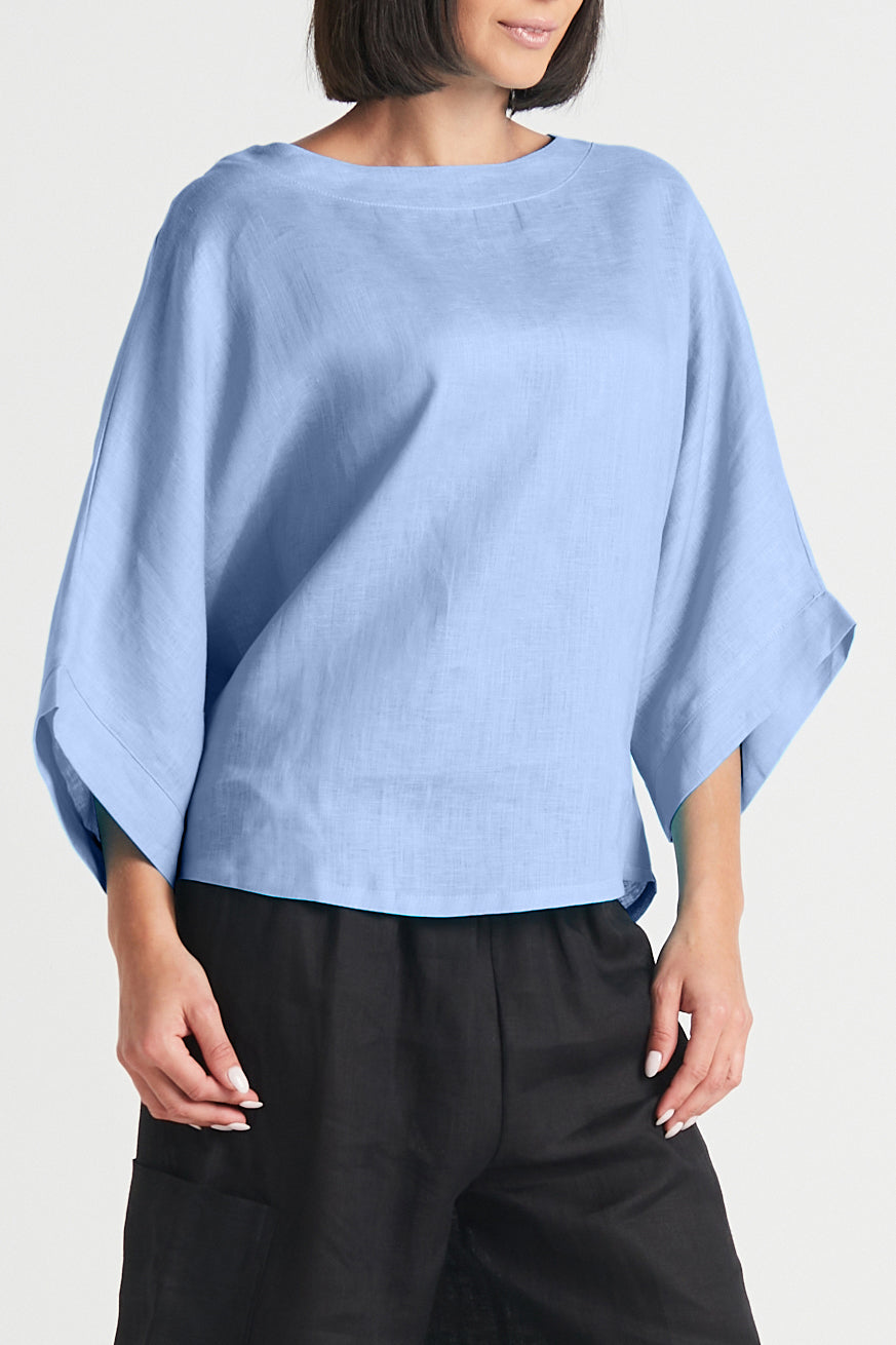 Handkerchief Linen Bateau Top