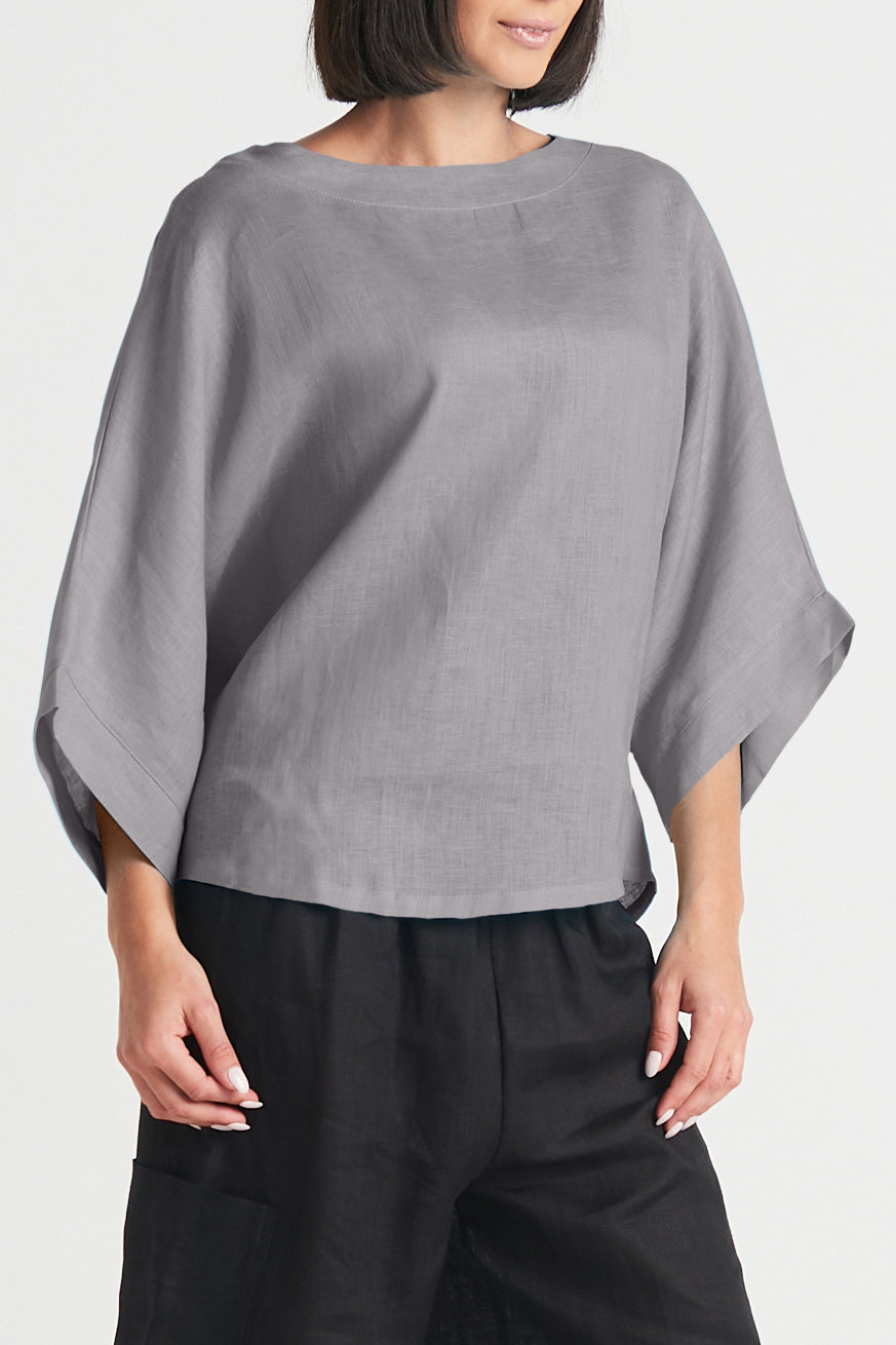 Handkerchief Linen Bateau Top
