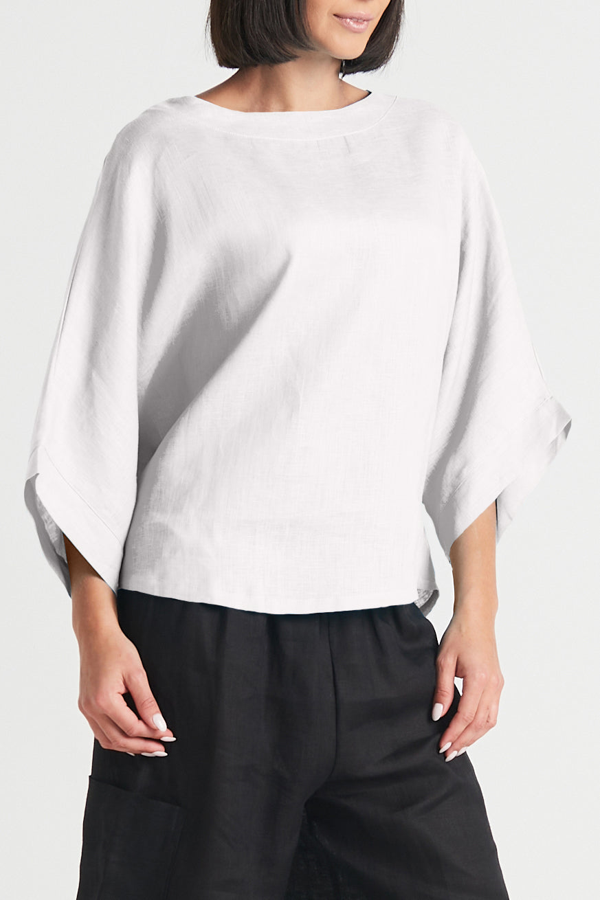 Handkerchief Linen Bateau Top