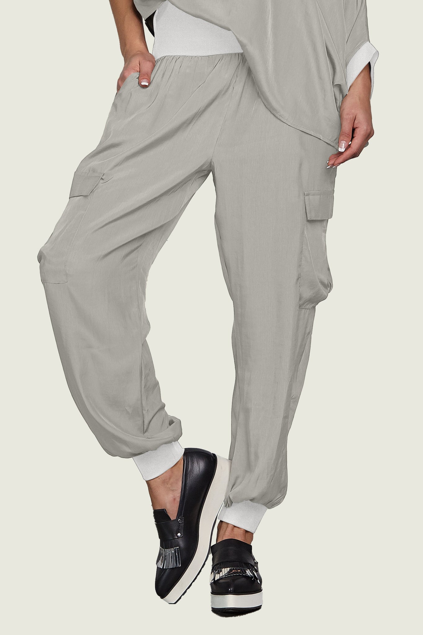 Washable Silk Cargo Pants