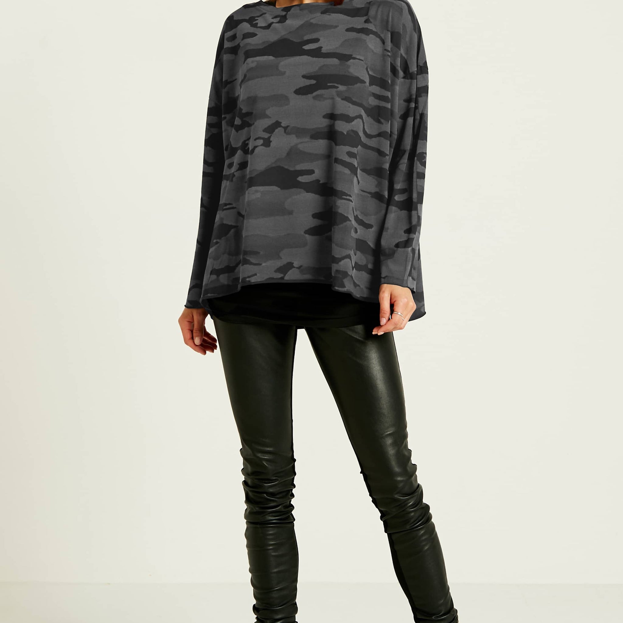 Pima Cotton Camo Luxury Boxy Tee