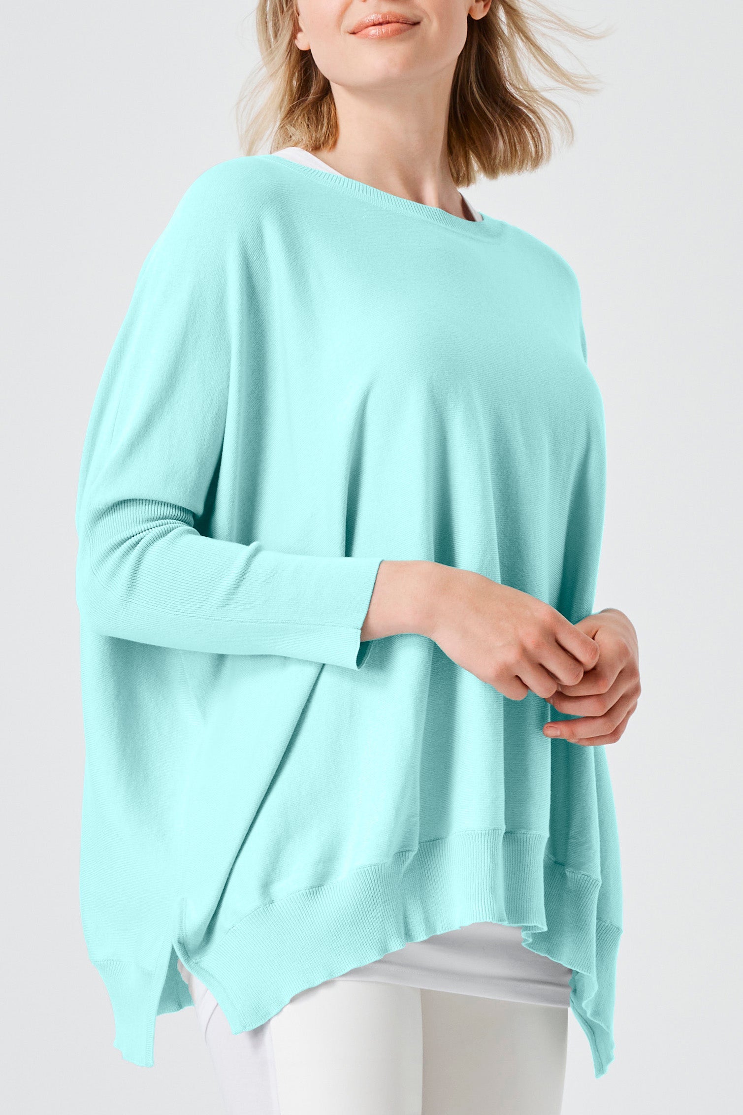 Pima Cotton Oversized Crewneck Knit