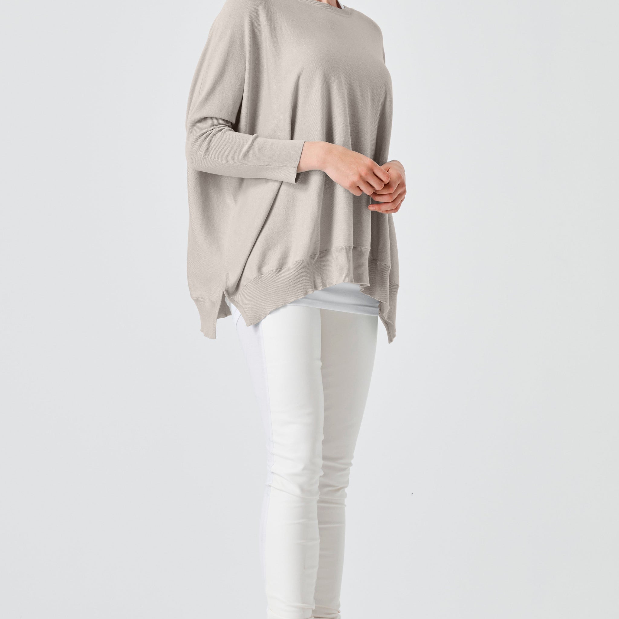 Pima Cotton Oversized Crewneck Knit