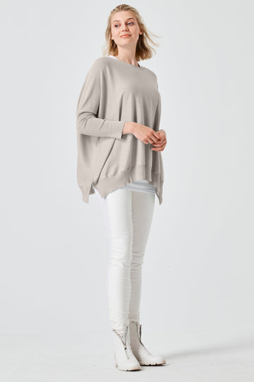 Pima Cotton Oversized Crewneck Knit