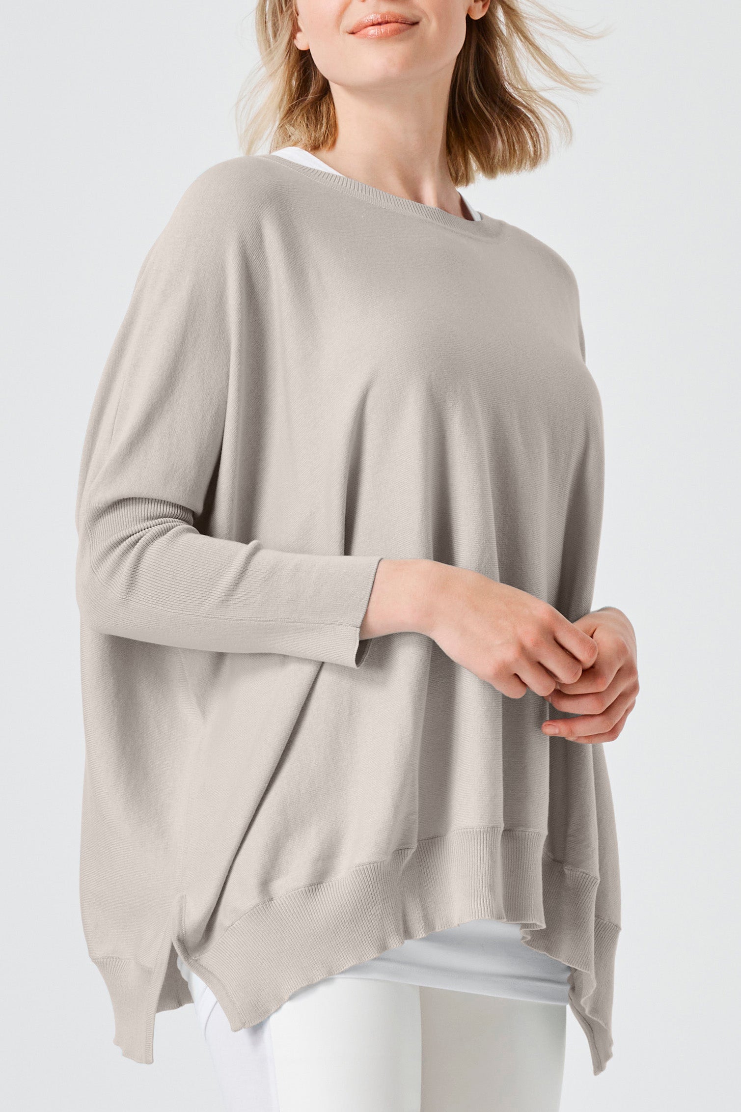 Pima Cotton Oversized Crewneck Knit