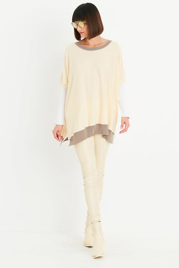 Pima Cotton Color Block Crewneck Sweater