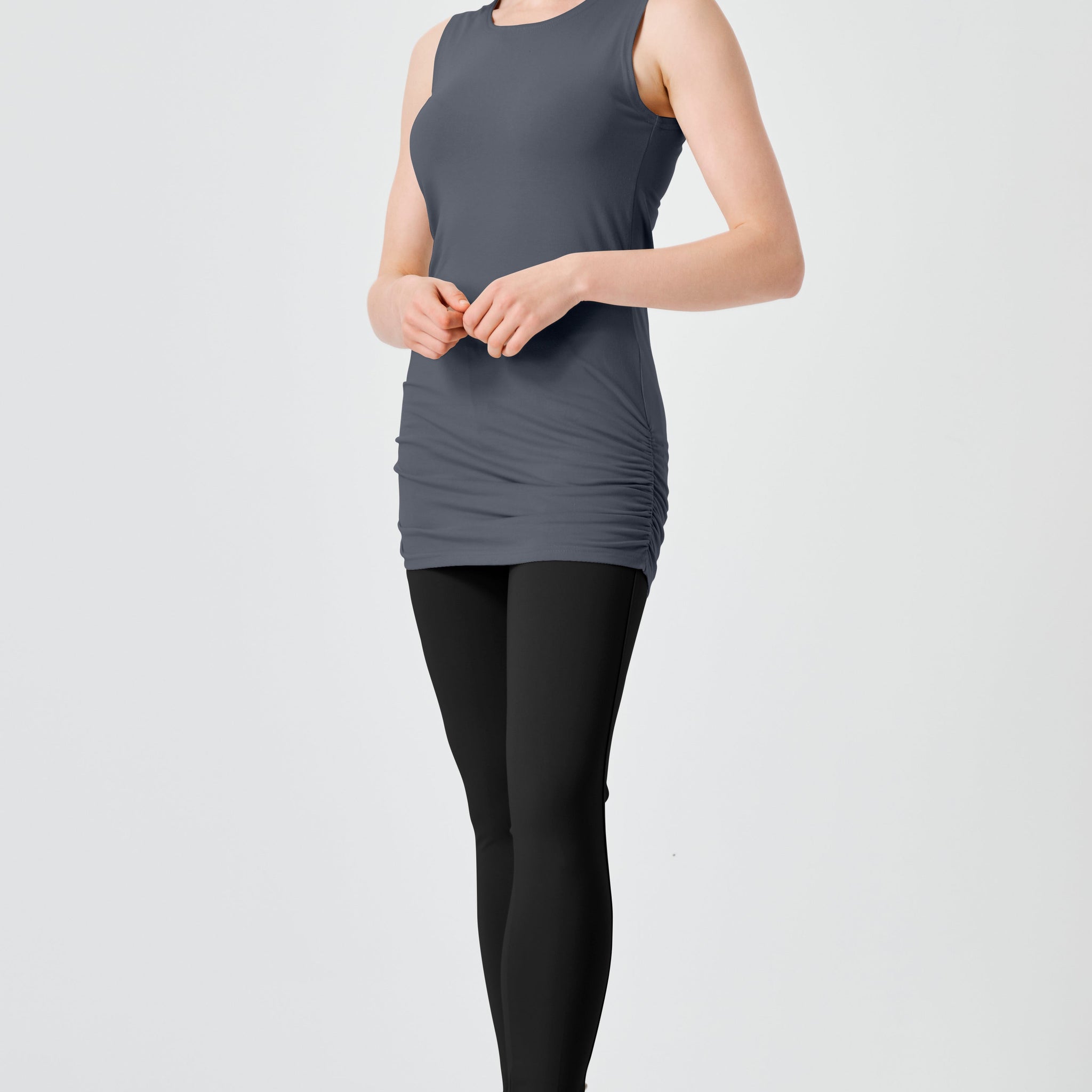 Cotton Lycra Ruche Tank